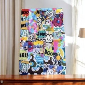 "SPRING THING" Graffiti quilted paper Collage, watercolor OOAK